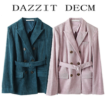 Yundi element 2019 new corduroy double breasted leisure suit waist closing coat 2g3q439 pants 2g3f512