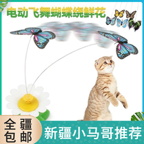 Cat interactive small toy electric flying butterfly around flowers cat toy Xinjiang full 50