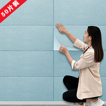 Thickened diatom mud wallpaper self-adhesive waterproof and moisture-proof background wall 3d three-dimensional wall sticker soft bag cement wall refurbished sticker