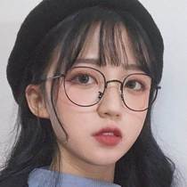 Korean version of retro tide hipster glasses for men and women myopia glasses anti blue light goggles Oval cute flat light glasses