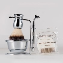 Manual razor rack rack rack toilet Bush rack old-fashioned manual rack soap bowl razor holder set shave