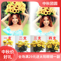 Photo studio props holding flowers simulation sunflower 7 sunflowers home decoration flowers 4 5