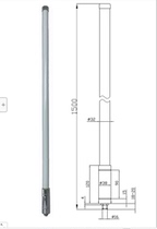 566-626MHZ 606-678MHZ 648-698MHZ 8dBi vehicle base station FRP omnidirectional antenna