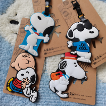 Creative Travel Goods Snoopy and Charlie J Brown Puppy Soft Rubber Luggage Tagging Shipping Tag Identification Tag