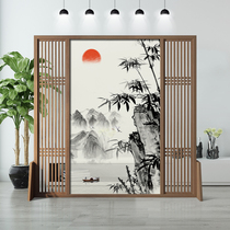 New Chinese style solid wood screen partition decoration hotel office home home cover porch door hollow seat screen customization