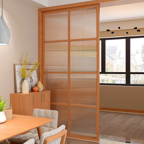 Customized solid wood screen partition Nordic light luxury art Changhong glass decoration Japanese simple living room entrance
