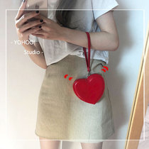 YOHOO chic Korean tie ~ ins girl heart full of cute loving zero wallet PU card bag coin bag girl little girl