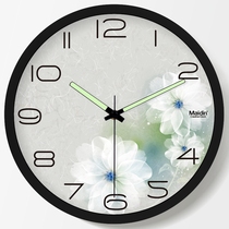 Medin clock and clock living room silent flower pastoral art creative luminous resin wall watch 636