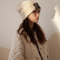 Civil & Kivan Japanese Big Head Wool Wool Autumn and Winter Old Patch Large Size Ear Protection Warm Knitted Hat Female