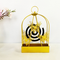 Creative bird cage mosquito repellent frame Golden mosquito coil fire protection gray box home simple smoke incense stand multifunctional mosquito coil