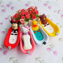 Korean cartoon soap box bathtub soap box personality bathtub drain soap box toilet bathroom soap rack fashion