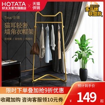 Coat rack Floor-to-ceiling household indoor clothes rack Hanging bag wrought iron clothes rack Simple bedroom hanger
