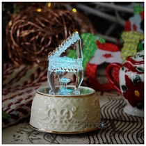 Ceramic acousto-light Crystal piano Christmas tree music box gift gift ornaments