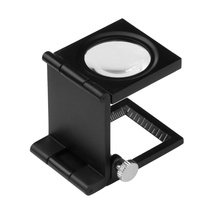 Foldable cloth mirror with pointer Optical glass lens 10 times portable folding magnifying glass
