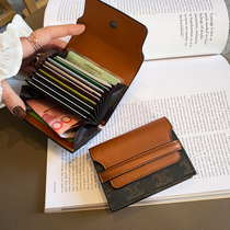 Lady Card Ms delicate upscale cow leather small 2022 new net red and small crowddesign multi-position drivers card sleeve