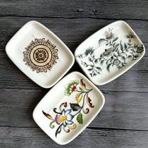 European creative ceramic painted soap box soap box with drain hole American country soap dish toilet