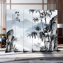 Modern Chinese lotus landscape porch partition simple living room bedroom folding screen shielding home Classical screen new