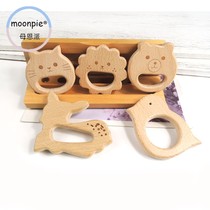 Moonpie New Beech Animal Grinding Tooth Capacium Cute Panda Kitty Nine-Color Deer Woodpecker Ring Bell