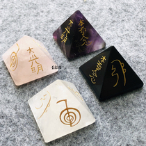 Natural Crystal Pyramid Energy Generator Kius Reiki Healing Spirit Stone Reiki Symbol Ritual ornaments