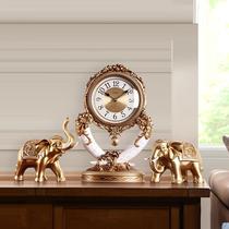 Elephant clock living room ornaments table clock vintage Nordic home desktop creative fashion European retro American clock
