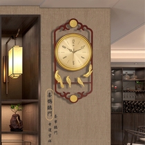 New Chinese Wall Clock Living Room Home Fashion Chinese Style Solid Wood Watch Modern Simple Atmosphere Personality Mute Clock