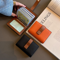 PhoeB Fibao Head Layer Cow Leather Card Bag Woman Small Driving License Leather Jacket Upscale Multi-Position Fine New Card Clip