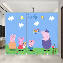 Screen partition school office children tenant bedroom door cartoon home simple double-sided folding mobile Wall