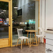 Nordic Windsor Chair Solid Wood American Modern Simple Back Milk Tea Shop Chair Restaurant Cafe Western Dining Chair
