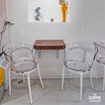 Net Red simple transparent plastic chair light luxury backrest Net red ins makeup photo dining chair Crystal acrylic chair