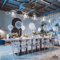 Net red Western restaurant table and chair combination creative transparent chair simple back chair fashion coffee chair designer dining room chair