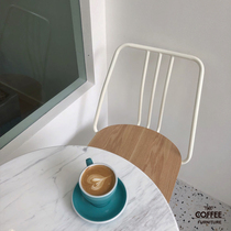 Net red marble dining table coffee shop commercial table and chair industrial wind iron art chair restaurant table and chair milk tea shop table and chair
