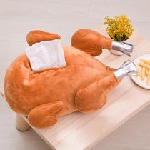 Funny creative roast chicken Turkey plush paper set home restaurant tissue box cartoon tissue set Thanksgiving gift