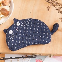 New cute chic cat cartoon key canvas woman style coin bag zipped mini small zero wallet 820138