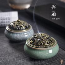 Japanese-style creative ceramic incense burner Mosquito incense stove Household incense road Indoor modern plate incense burner Sandalwood incense burner