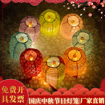 Mid-Autumn Festival Chinese antique handmade wax gourd diy childrens LED light light portable paper lantern small paper lantern pendant decoration