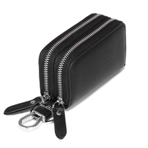 Multifunctional genuine leather double decker car key bag male cow leather large capacity minimalist containing home lock spoon bag female universal