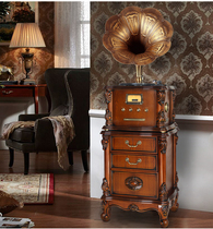 Solid Wood phonograph retro home living room vintage vinyl record player European antique record player European antique record player Speaker