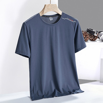 Ice silk speed drying clothes mens sports running short-sleeved t-shirt summer ultra-thin breathable outdoor mens and womens beach tennis clothes Y