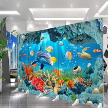 Seafood Restaurant Restaurant Screen Partition Cartoon Ground Undersea World Ocean Restaurant Hotel Kindergarten Children's Room
