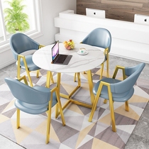 Light Lavish Rockboard Talks Hospitality Portfolio Sales Department Balcony Café LEISURE SMALL FAMILY TYPE ROUND MILK TEA SHOP TABLE AND CHAIRS