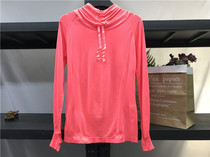 Clearance Ladies Summer Breathable Thin Stretch Top Collar Running Quick Dry Long Sleeve T-shirt 5187