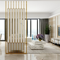 Stainless steel screen partition Light luxury home decoration wall hollow simple living room blocking entrance door net red partition