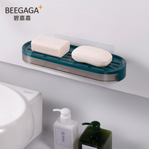 Soap box rack Bathroom punch-free soap box shelf Soap rack Drain soap holder Double-layer soap box wall-mounted