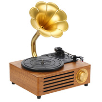 Retro small horn vinyl record player LP turntable machine living room ornaments antique old-fashioned phonograph transcribed U disk