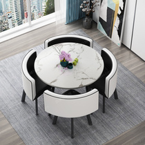 Simple modern business reception Nordic negotiation table and chair combination shop sales office reception coffee table office small round table