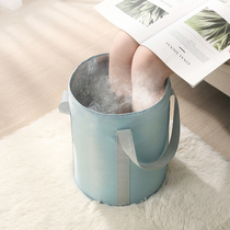 Portable foldable foot bucket household foot washing basin travel artifact lazy over calf heat preservation foot washing bag high depth