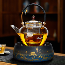 Glass bubble teapot pure hand-inlaid tea cooker high temperature large capacity kettle set automatic electric pottery stove