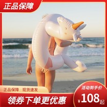 Sunnylife Australian children swimming ring PVC inflatable cartoon boys and girls swimming ring 3-6 years old flamingo