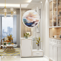European-style Solid Wood Hollow screen shoe cabinet integrated partition cabinet living room entrance cabinet hotel restaurant storage screen Cabinet