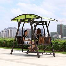 Outdoor Autumn Thousands Embalming Wood Iron Art Balcony Open-air Garden Hanging Chair Outdoor Patio Terrace Casual Four-man Rocking Chair